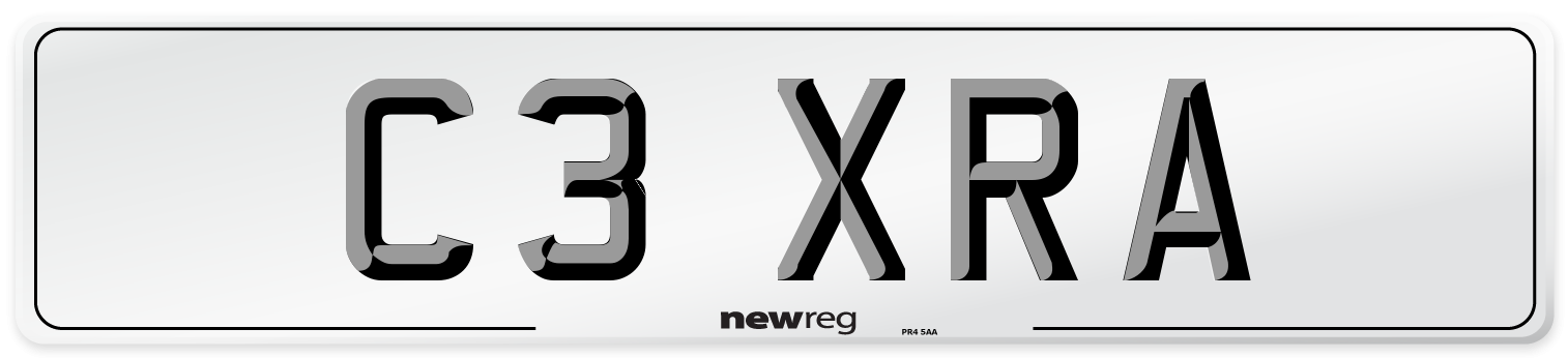 C3 XRA Number Plate from New Reg